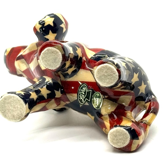 Vintage LaVie Elephant Figurine Stars And Stripes Pattern Republican Mascot - Picture 2 of 5